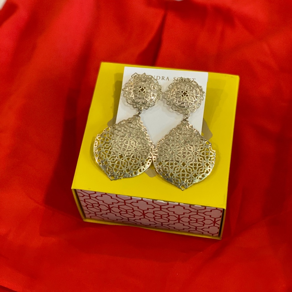 Kendra Scott Gold Statement Earrings.